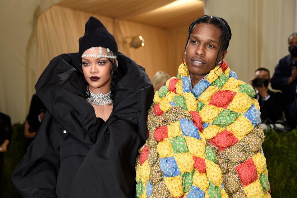 Rihanna and ASAP Rocky on the red carpet at the 2021 Met Gala. - Credit: AP Images