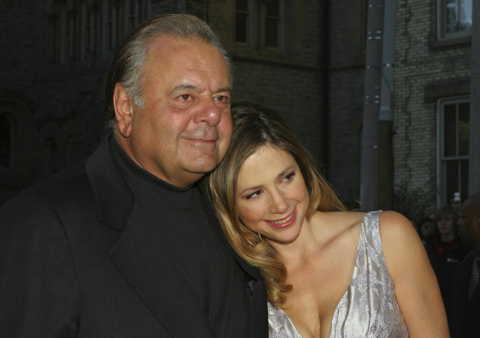 Paul Sorvino and his daughter Mira Sorvino at the premiere of 
