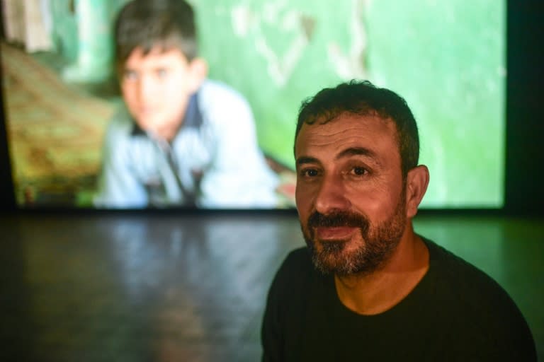 Turkish artist Erkan Ozgen, a Kurd, presented a video installation of a mute Syrian boy, using just body movements, to give a harrowing description of life under the Islamic State