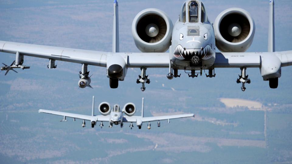 The Air Force wants to retire 42 A-10 Warthogs as part of the proposed 2024 budget, which would leave the service with 218 of the attack aircraft. (Air Force)
