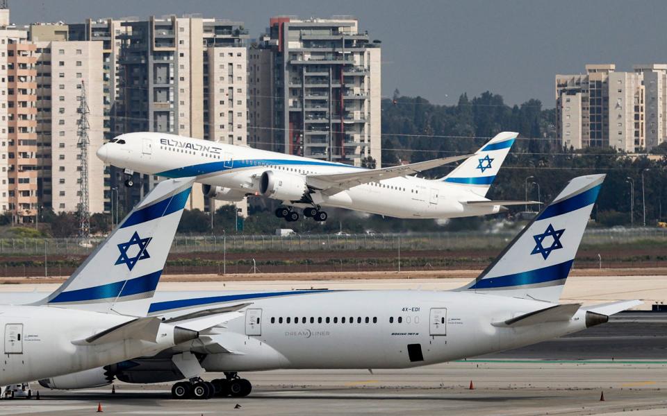 Israeli airline El-Al Boeing 787-9 Dreamliner aircraft takes off from Israel's Ben-Gurion Airport near Tel Aviv, March 7 2021