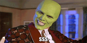 GIF of Jim in The Mask saying "SSS-smokin'!"