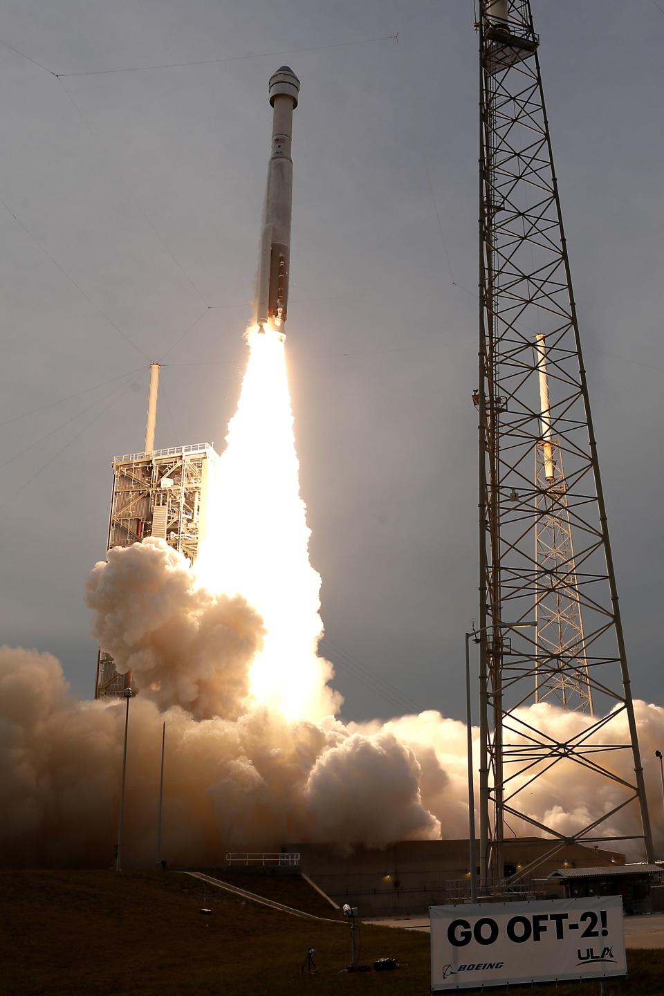 A United Launch Alliance Atlas V rocket carrying the Boeing Starliner crew capsule lifts off to the International Space Station from Space Launch Complex 41 at Cape Canaveral Space Force station in Cape Canaveral, Fla., Thursday, May 19, 2022.