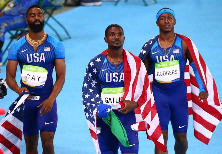 Tyson Gay, Justin Gatlin and Mike Rodgers