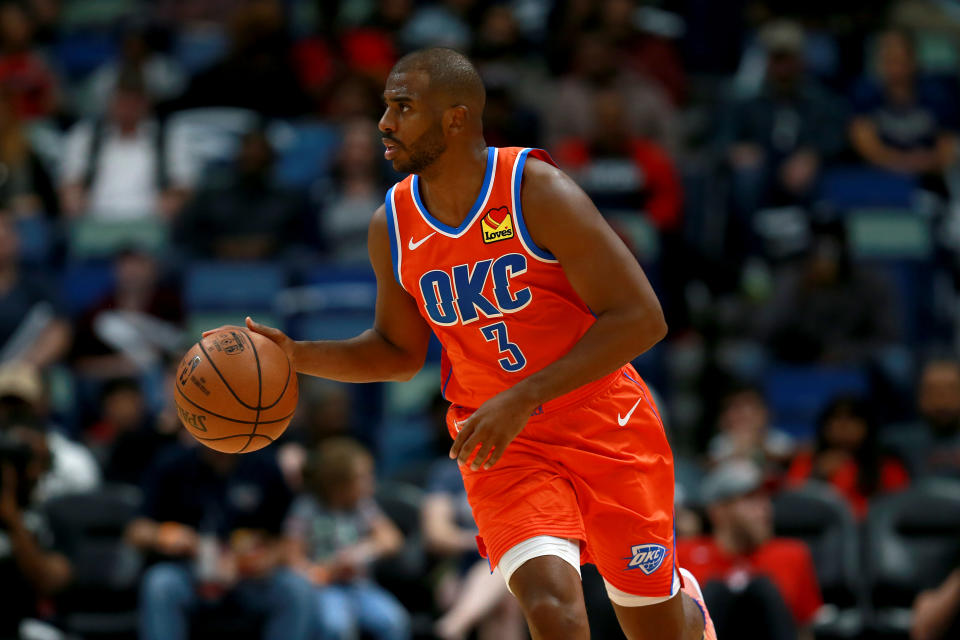 Chris Paul wasn't expecting to be traded to the Thunder, but he's at peace with how it went down and is optimistic about his new situation. (Photo by Sean Gardner/Getty Images)