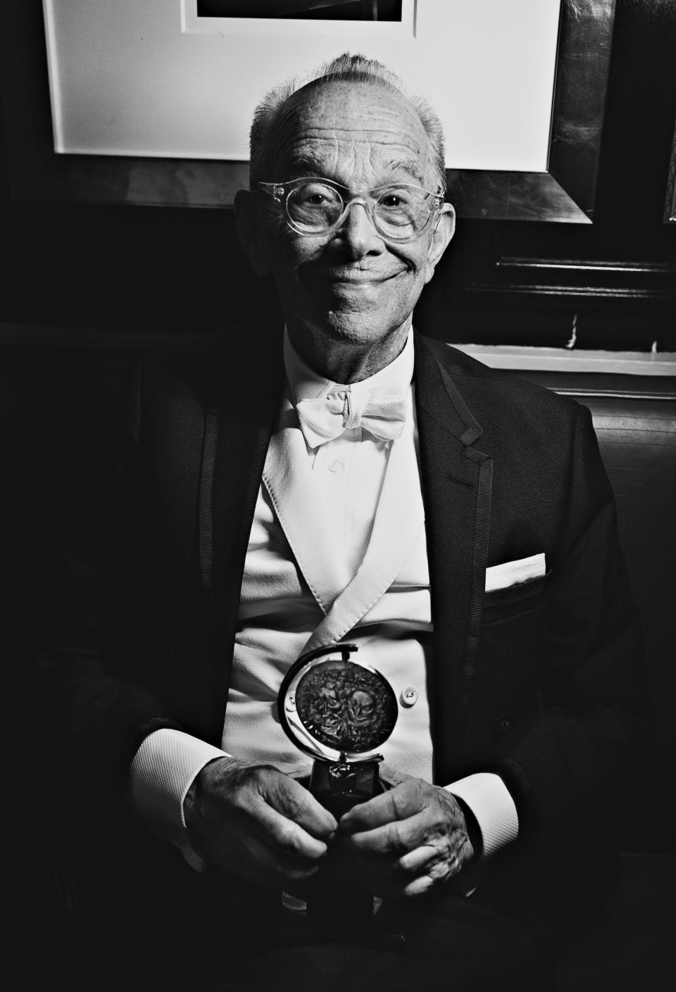 The legendary Joel Grey with his lifetime achievement Tony at the Carlyle Tonys after party.