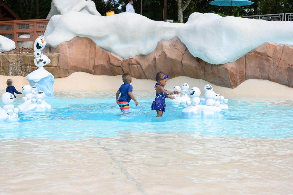 Disney’s Blizzard Beach Water Park reopened November 13,2022 providing guests with an array of arctic adventure amid the warm climate in Lake Buena Vista, Fla. Guests experienced the new touches from the Walt Disney Animation Studios film Frozen inside Tikes Peak, as well as plenty of mouthwatering culinary creations and popular polar attractions (Amy Smith, photographer). 