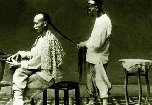 清朝的前禿辮子髮式，源自女真族的習俗和傳說。（圖／翻攝百度百科）