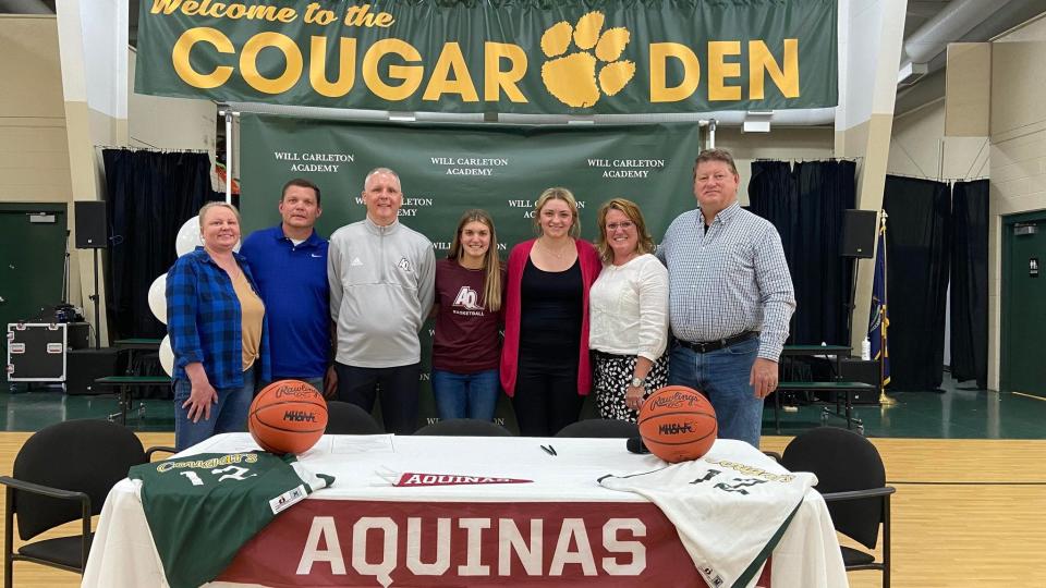 Will Carleton Academy senior Clemmie Gadwood signed her national letter of intent to join the Aquinas College women's basketball team.