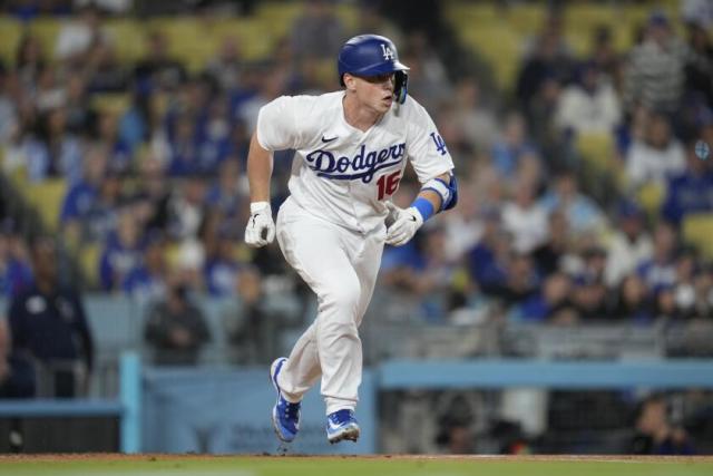 Los Angeles Dodgers catcher Will Smith (16) hits a home run during