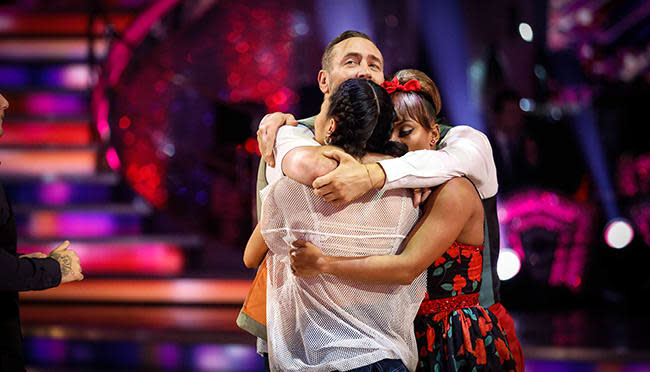 Will Mellor hugs Nancy and Fleur after being voted out