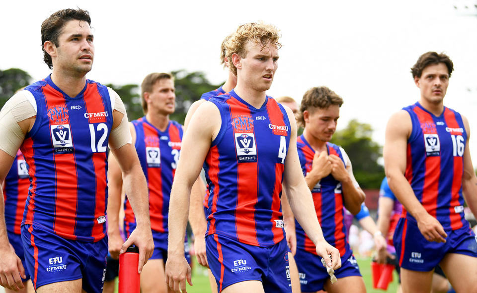 Tom Hird, pictured here during a game for Port Melbourne in the VFL.