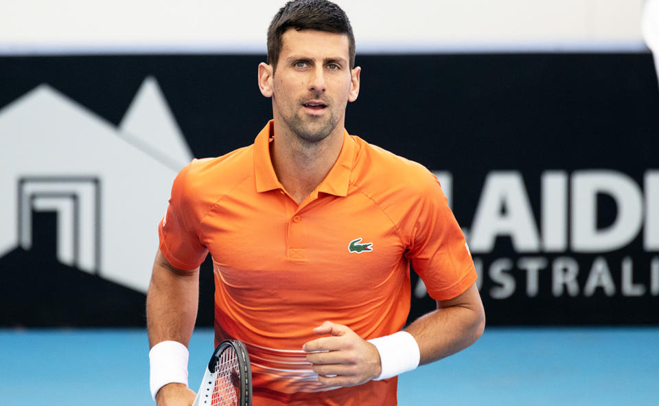 Novak Djokovic, pictured here in action at the Adelaide International.