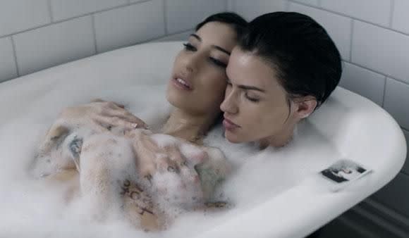 Jess and Ruby get hot and heavy. Source: The Veronicas/VEVO