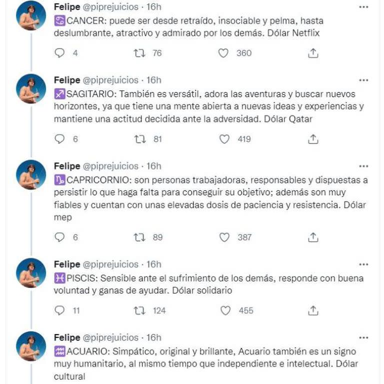 Felipe utilizó sus conocimientos de la astrología y también consultó a su hermana para elaborar el horóscopo que se volvió viral