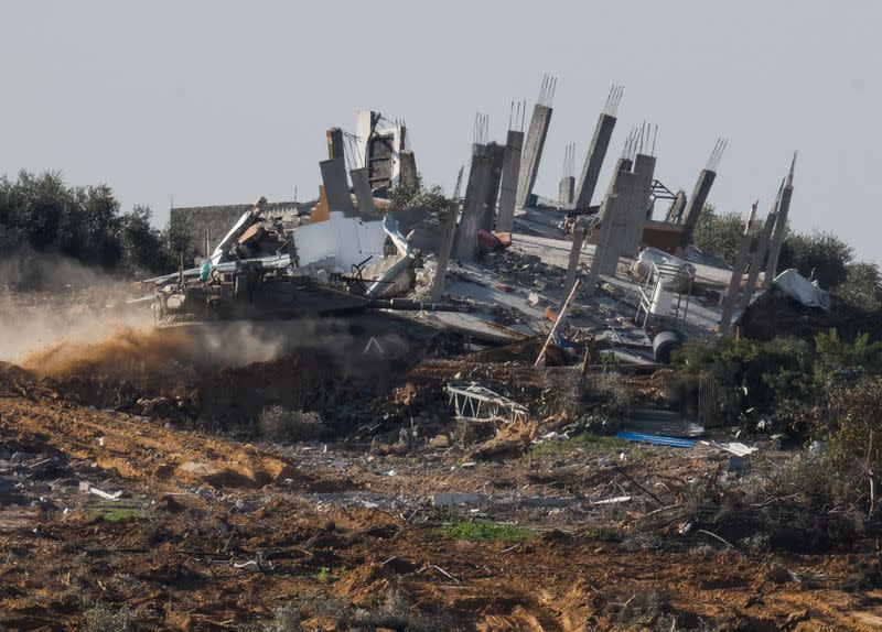 Destroyed buildings lie in ruin in central Gaza