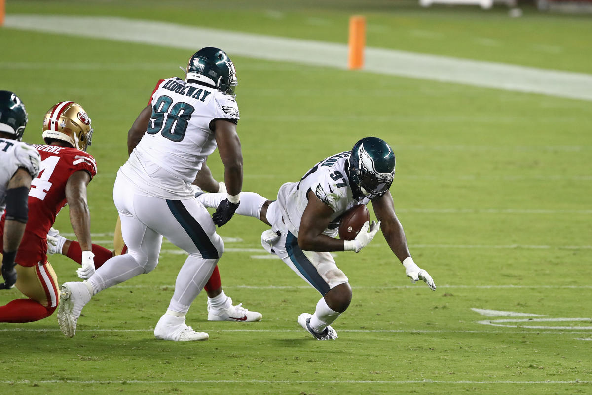 Philadelphia Eagles defensive tackle Malik Jackson (97) walks off