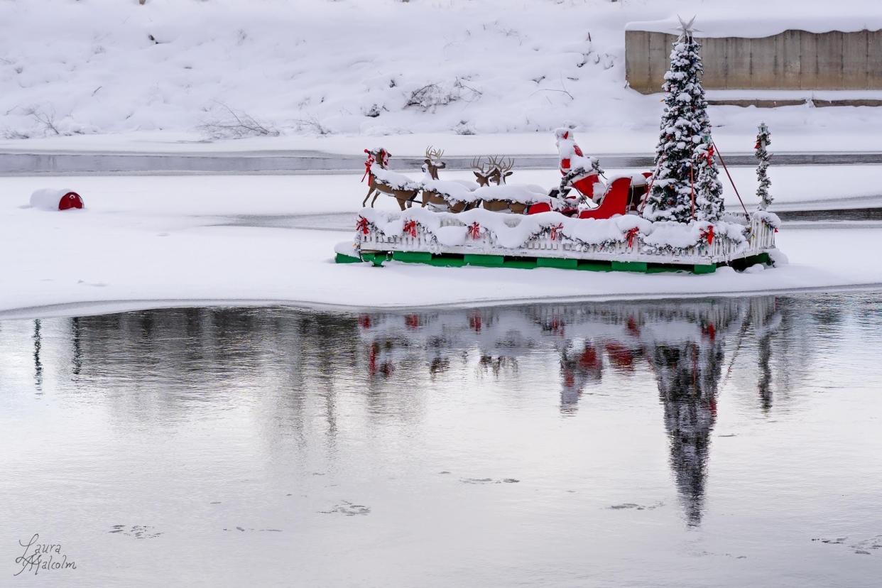 Snow covers Santa on the River on the St. Joseph River in Niles in a past year.