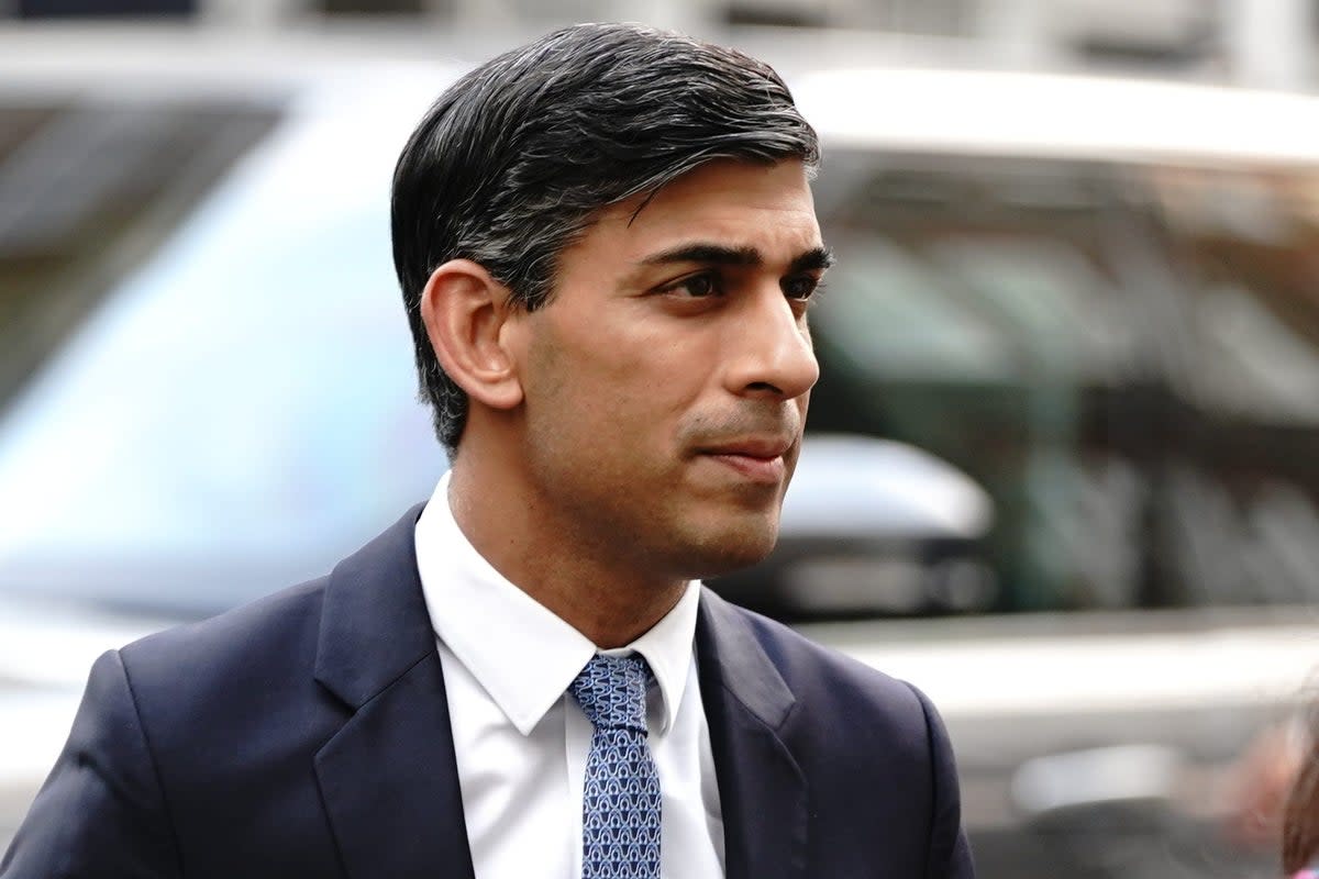 Rishi Sunak condemned the DWP’s use of language as ‘clearly offensive and unacceptable’ (PA Wire)