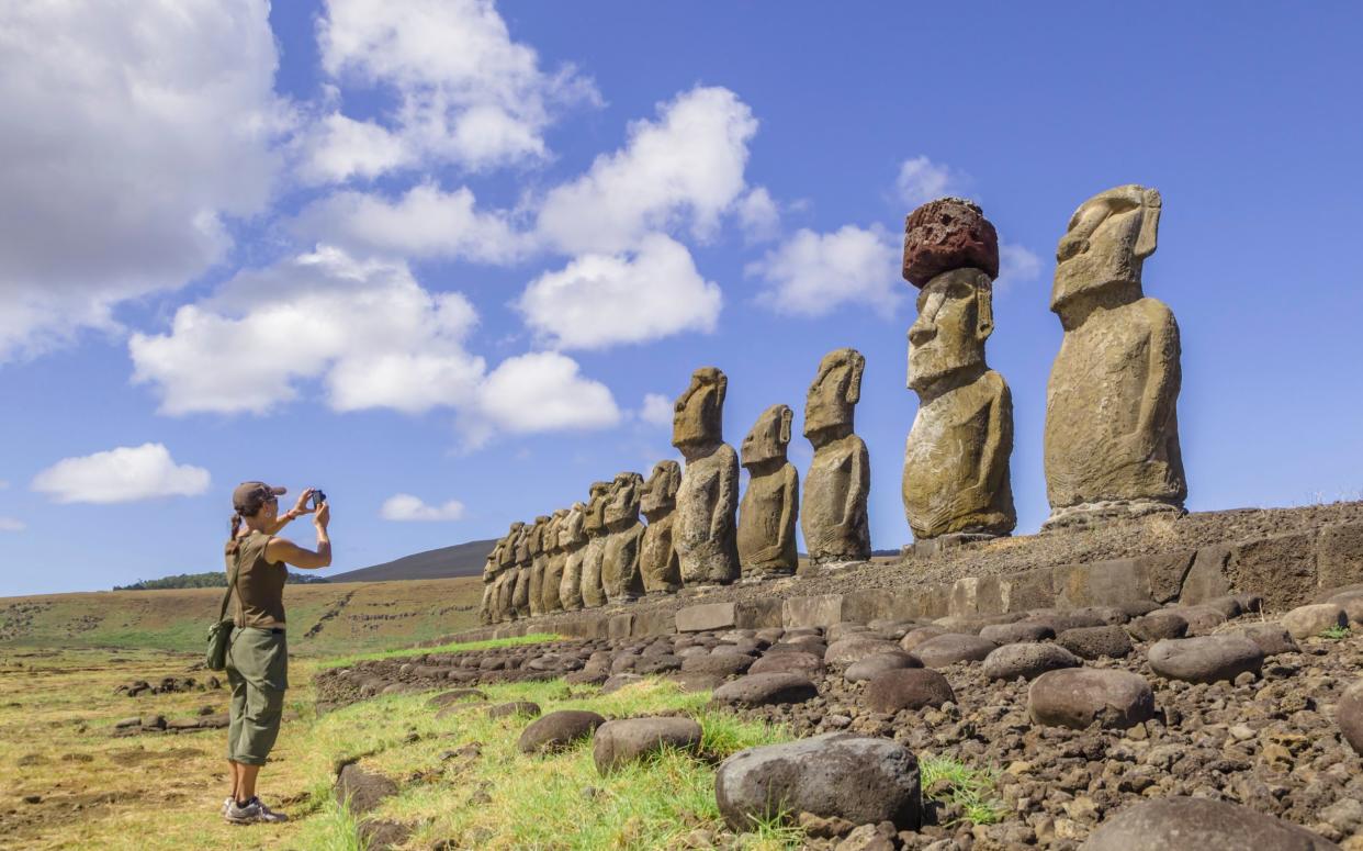 Easter Island is known for its huge stone statues called 'moai'