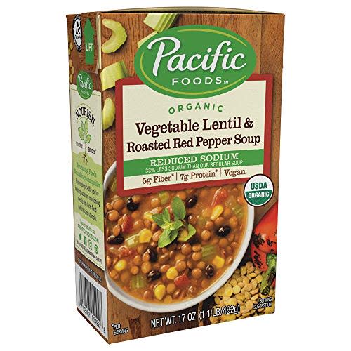 Pacific Foods Organic Reduced Sodium Vegetable Soup, 17oz, 12-pack