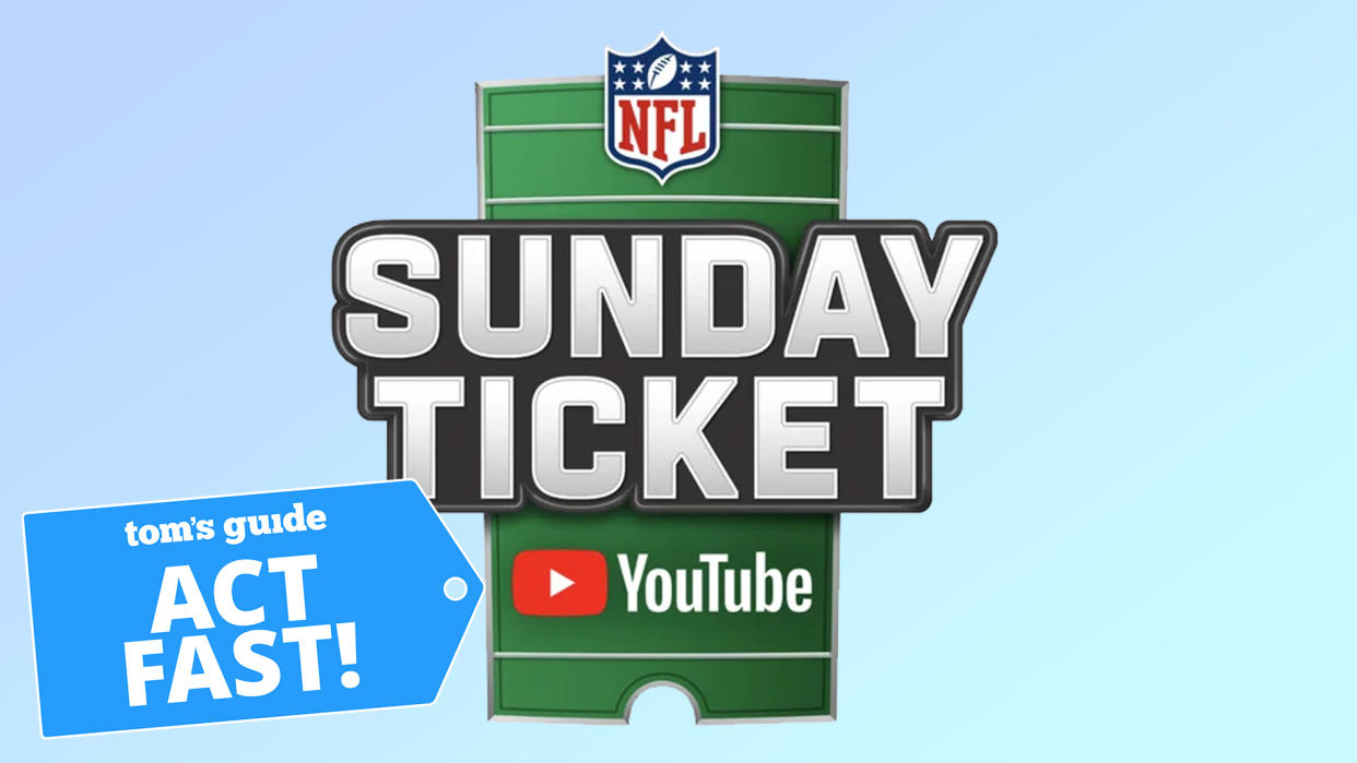  The NFL Sunday Ticket YouTube logo, with an Act Fast sticker on the bottom right corner 