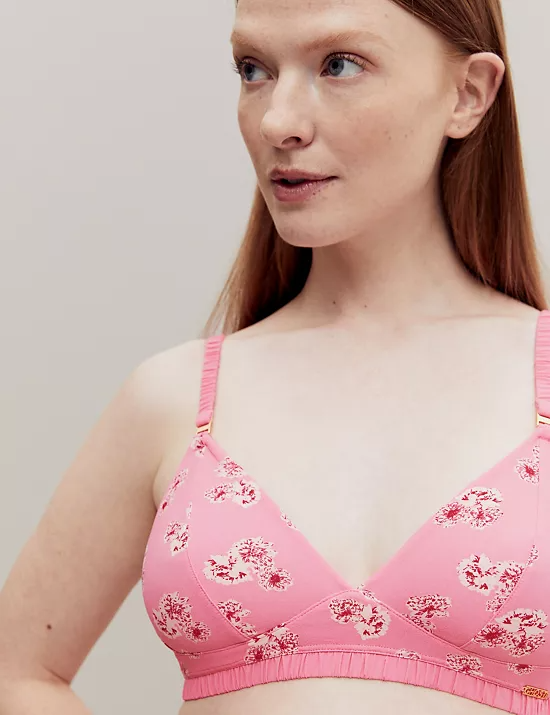 Printed Lace Non Wired Bralette A-E, M&S Collection