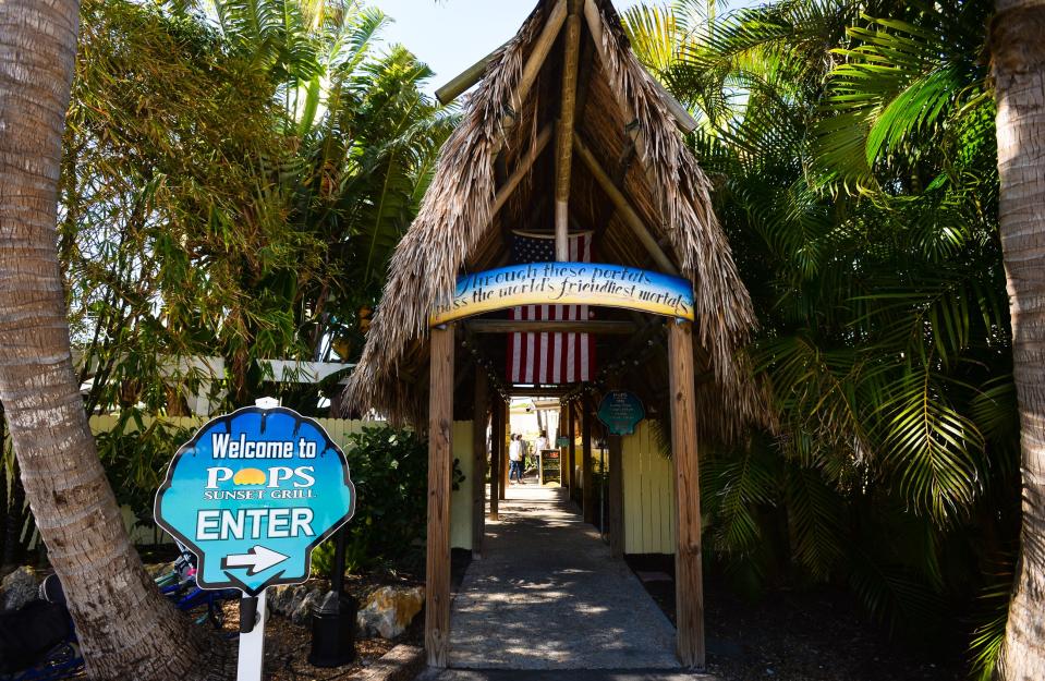 Pop's Sunset Grill, pictured here in 2020, is in Nokomis on the Intracoastal Waterway. It opened Oct. 15 after being closed for 18 days after sustaining damage from Hurricane Ian.