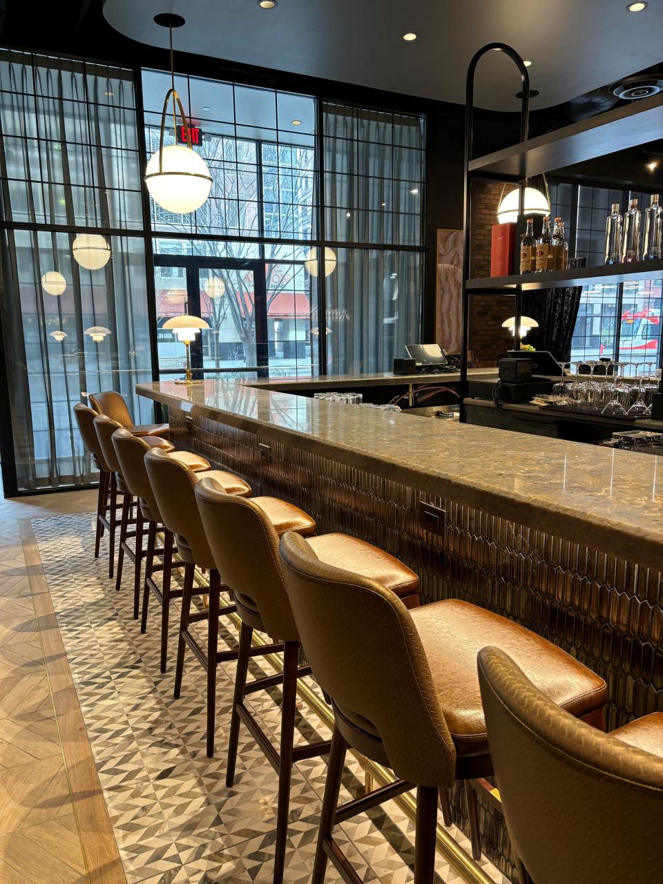 The bar area at Adelina, a new restaurant in downtown Detroit opening Thursday.