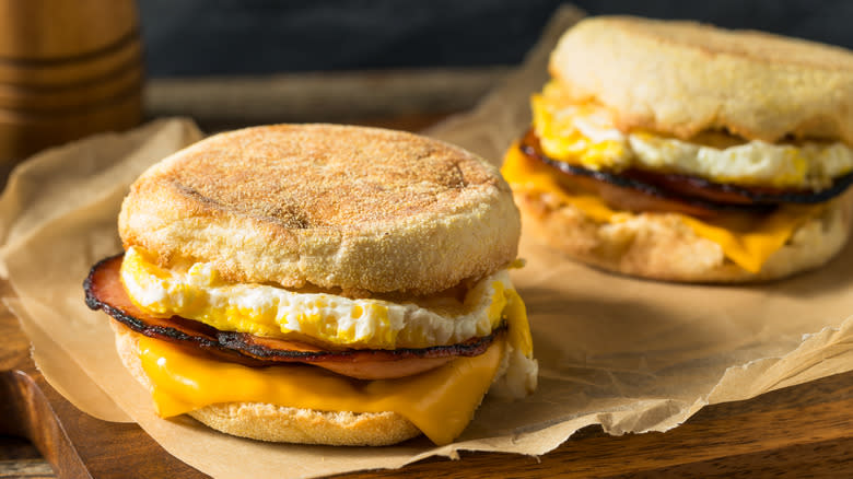 Homemade breakfast sandwich