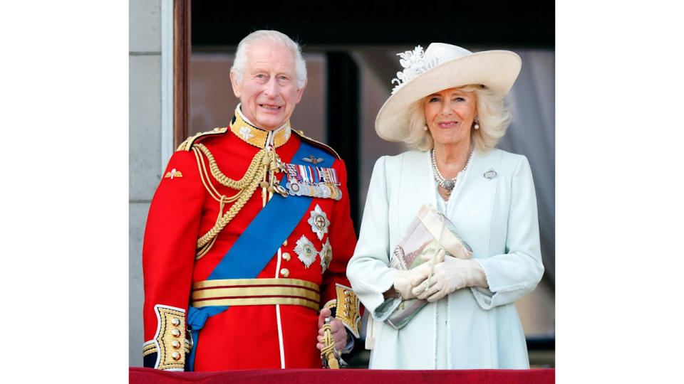 Charles and Camilla on balcony at Trooping The Colour 2024