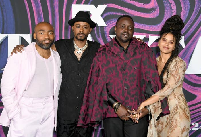 The cast of "Atlanta" poses for a photo at an event