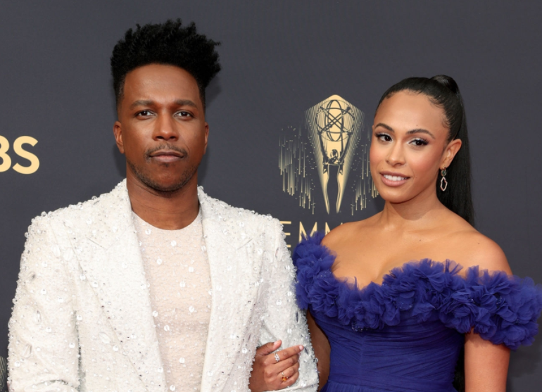 A close up of Leslie Odom Jr. and Nicolette Robinson