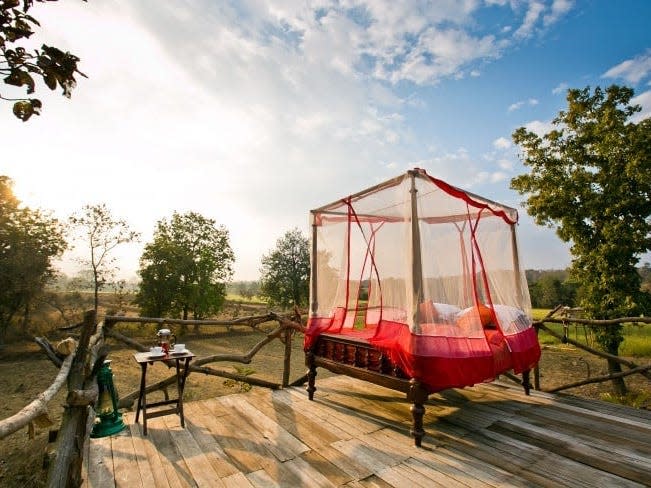 empty tent in nature, Mr and Mrs Smith  Jamtara Wilderness Camp