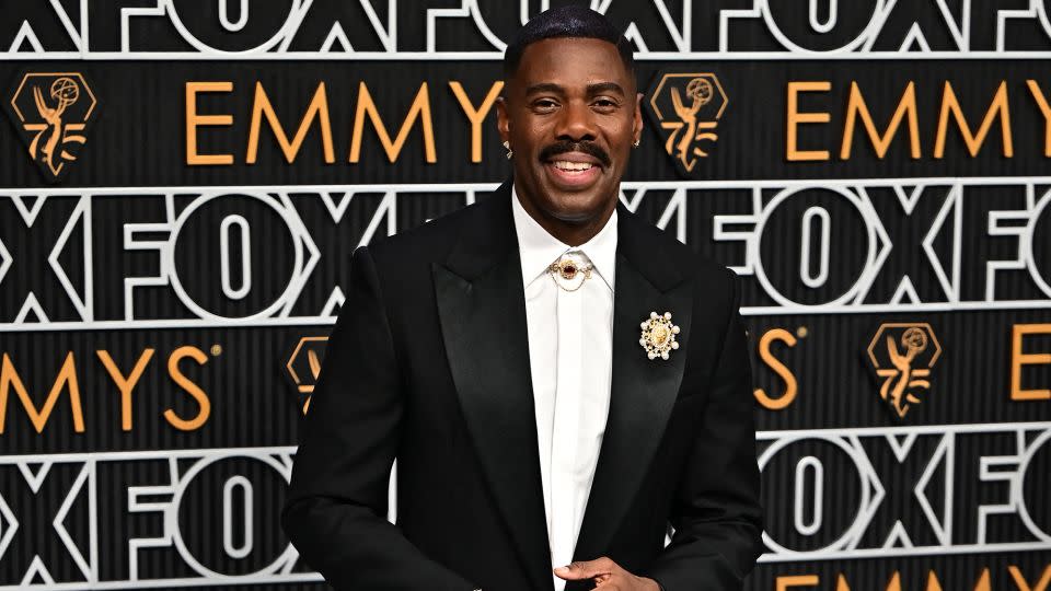 One of the standout performers on the awards season red carpet so far, “Rustin” and “The Color Purple” actor Colman Domingo, arrived in a custom Louis Vuitton suit. - Frederic J. Brown/AFP/Getty Images