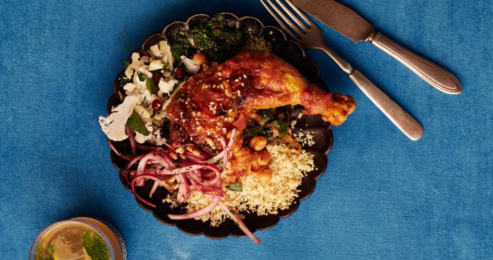 Braised Chicken with Chickpeas and Swiss Chard