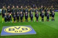 Football Soccer - Borussia Dortmund v AS Monaco - UEFA Champions League Quarter Final First Leg - Signal Iduna Park, Dortmund, Germany - 12/4/17 Borussia Dortmund players line up before the game Reuters / Kai Pfaffenbach Livepic