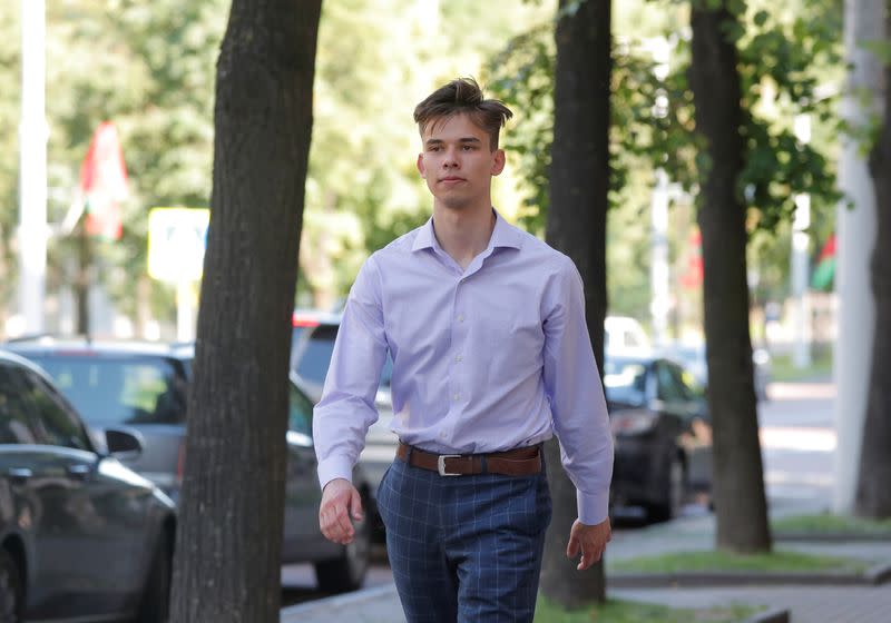 Maxim Bogdanovich, Belarusian student who is studying in Harvard, walks in Minsk