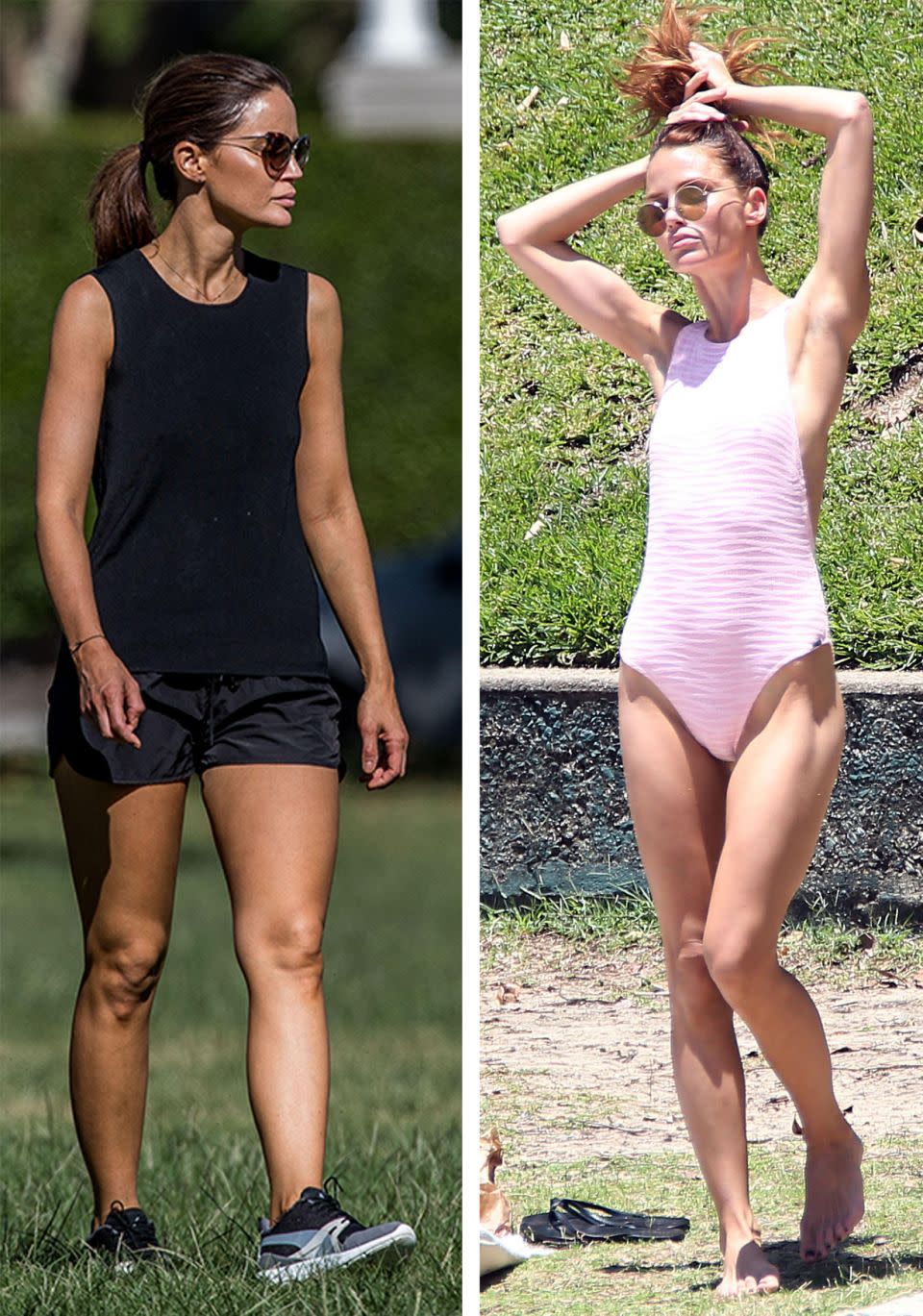 Jodi Anasta pictured recently in Sydney (L) and in January (R). Source: INF