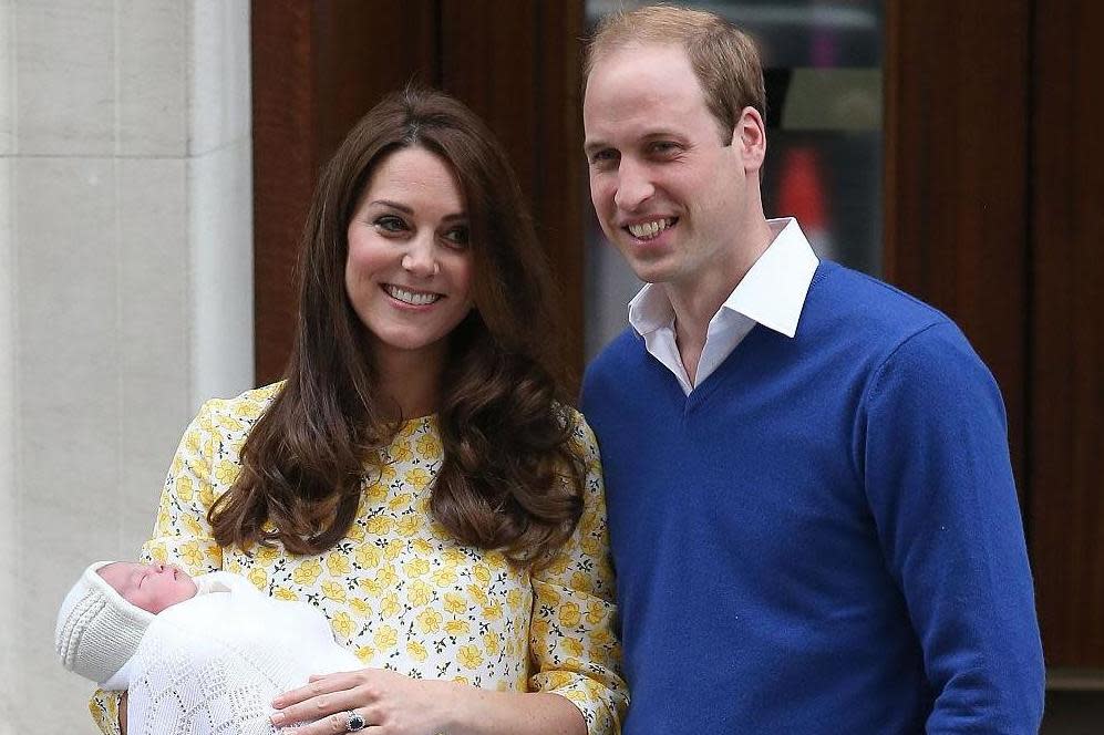 Kate and William with their newborn daughter Charlotte in May this year: Getty Images