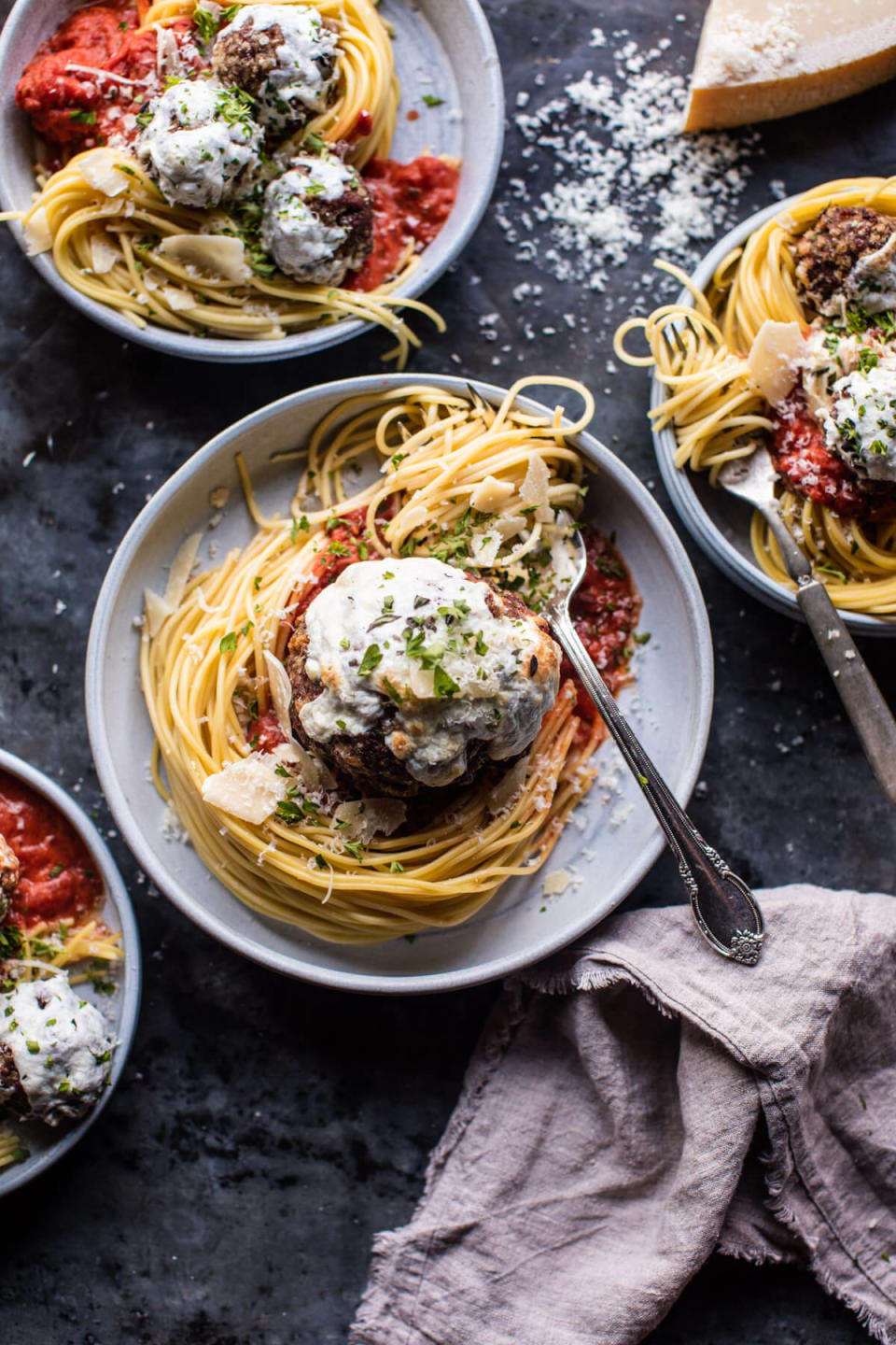 <strong>Get the <a href="http://www.halfbakedharvest.com/spaghetti-and-meatballs/" target="_blank">Giant Spaghetti and Meatballs recipe</a>&nbsp;from Half Baked Harvest</strong>