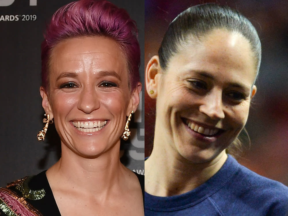 Megan Rapinoe (li.) und Sue Bird sind verlobt. (Bild: [M] imago images / Gribaudi/ImagePhoto; imago images / ZUMA Wire/Jeff Halstead)