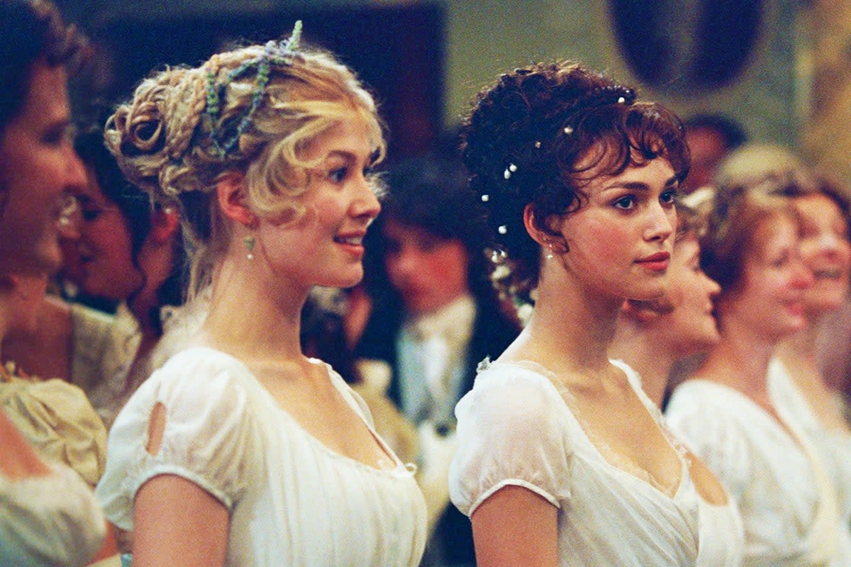 ‘Pride and Prejudice’ matriarch Mrs Bennet schemes to find husbands for her daughters – played in the 2005 film by stars including Rosamund Pike and Keira Knightley – but she’s not scheming for no reason at all (Moviestore/Shutterstock)