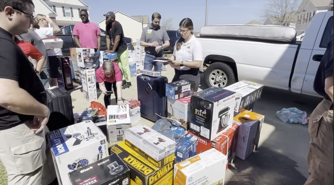 Richland County Sheriff’s deputies and loss prevention officers from stores including Target, Lowe’s, Home Depot and Walmart sorted through roughly $500,000 worth of allegedly stolen items.