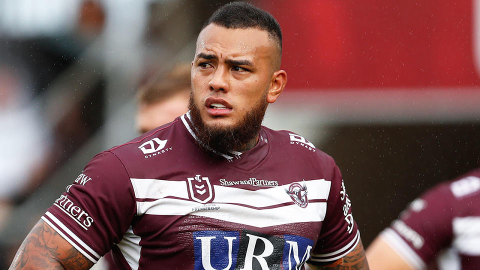 Pictured here, Manly prop Addin Fonua-Blake in action for the Sea Eagles.