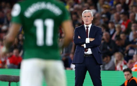 Mark Hughes was not impressed after Southampton let a two-goal lead slip against Brighton last time out - Credit: SOUTHAMPTON FC