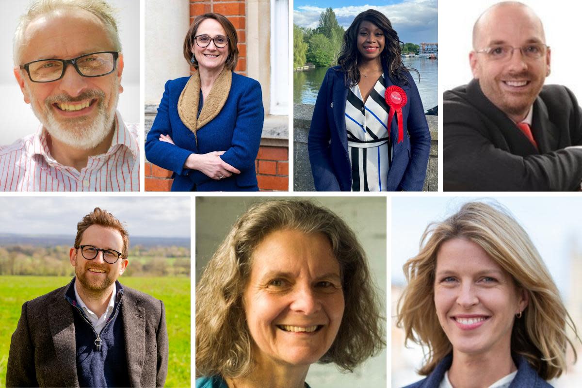 From top left clockwise: Peter Shields, Caroline Newton, Nanda Manley-Browne, David Carpin, Freddie Van Mierlo, Maryse Pomlett and Jo Robb <i>(Image: The individual candidates)</i>