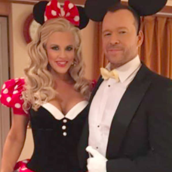 <p>The couple took getting all dolled up together to new levels as Minnie Mouse and a tuxedo’ed Mickey. (Photo: <a rel="nofollow noopener" href="https://www.instagram.com/p/BMPYm6fAfCo/?taken-by=jennymccarthy&hl=en" target="_blank" data-ylk="slk:);elm:context_link;itc:0;sec:content-canvas" class="link ">) </a></p>