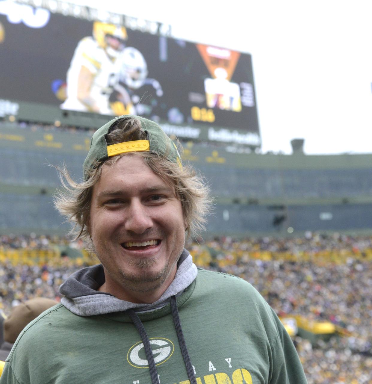 Justin Sterna of Mequon attends the Green Bay Packers-Minnesota Vikings game on Oct. 29 at Lambeau Field in Green Bay.