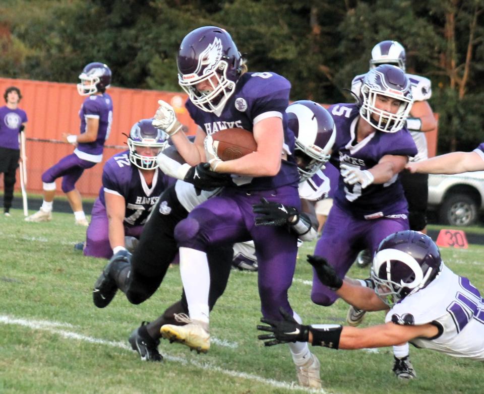 Quarterback Tyler Hussey and the Marshwood High School football team will have its hands full Friday night when they host Class A Sanford. Game time is scheduled for 6 p.m. in South Berwick, Maine.